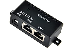 ZHANGQING GPOE-1-WM 1 Puerto Inyector PoE Gigabit Compliant IEEE 802.3af Pasivo PoE | Compatible 12~56V Power Input | Max Output Up to 30W | 10/100/1000M Datos, Mode B | No Incluye Fuente Alimentación