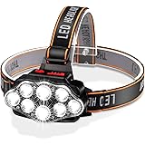 DAWINSIE Torcia Frontale LED USB Ricaricabile, Lampade da Testa con 8 LED 4 Modalità, IPX20 Impermeabile, per Campeggio, Cors