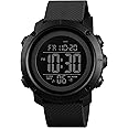 findtime Men's Digital Sports Watch Stopwatch Alarm Waterproof Wrist Watches for Men LED Tactical Dual Time Zone Display Electronic Outdoor Watch
