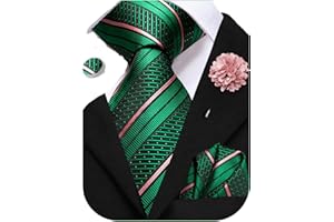 Hi-Tie Silk Men's Tie and Pocket Square Cufflinks Lapel Pin Set Jacquard Wedding Business Necktie for Formal