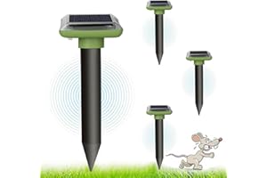 WARDBES Repelente ultrasónico para Topos, Repelente Solar para Topos 4 Piezas, Repelente para ahuyentador de Topos, Repelente para Topos, Repelente para Topos, Repelente para Topos, ahuyentador para Topos