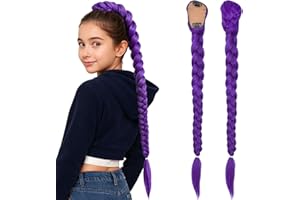 GWAWG 26Inch Rajout Cheveux Tresses Violet,2PCS Cheveuxs Au Crochet En Soie Basse Température,Yaki Textured Cheveux Africaine Meches De Violette Cheveu x Pour Bals Masqués,Cosplay,Scène,Carnaval (B)