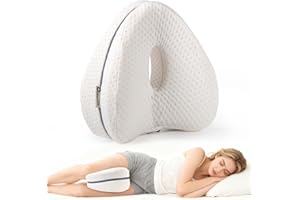 ‎DIOXIDE Dioxide Kniekissen für Seitenschläfer, Beinkissen Ergonomisches Seitenschläferkissen Knie mit Memory Foam hüftkissen für Stützt Beine, Knie, Hüfte, Rücken und Schwanger mit abnehmbarem(Weiß)