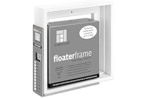 AMPERSAND ART SUPPLY Ampersand Floaterframe for Wood Panels, 7/8 Inch Depth, Thin, 6x6 Inch, White (FTHIN780606W)