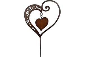 Rostikal Cœur Rouille Noble Piquet Duo 50cm