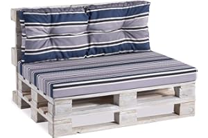 ‎GUTEKISSEN Gutekissen® Palettenkissen Palettenauflagen PPF (Sitzkissen 120x60 glatt, Blau-Grau 2)