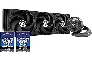 ARCTIC Liquid Freezer III 420 - PC à refroidissement par eau, refroidisseur d’eau tout-en-un pour processeur AIO, Compatible Intel LGA1851/1700 et AMD AM5/4, Pompe à commande PWM efficace - Noir