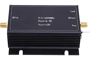 SALUTUYA HF-Leistungsverstärker, HF-Breitband-Leistungsverstärker, 15 V 1-1000 MHz, Leiterplattenkomponente aus AMP-Aluminiumlegierung, LNA-Verstärker