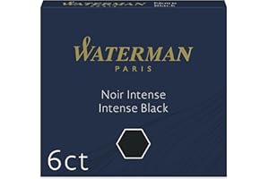 Waterman cartucce di inchiostro per penna stilografica | corte "internazionali" | nero intenso | 6 pezzi