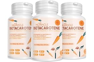 Nutracle Betacarotene 240 perle da 438 mg | Integratore per Abbronzatura Forte | Sostegno per la Vista Alta Concentrazione di Pro Vitamina A