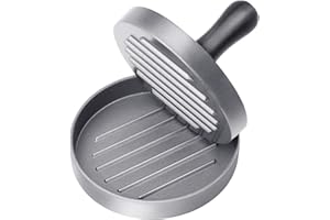 Asdirne Presse-hamburger en acier inoxydable de qualité alimentaire avec poignée en ABS, presse-hamburger antiadhésif, 11,5 cm, 50 x feuilles de papier à hamburgers incluses