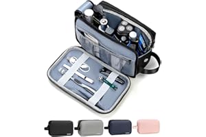 Chakipee Beauty Case da Viaggio, Beauty Uomo da Viaggio, Borsa da Toilette per Uomo e Donna Grande, Trousse con Maniglia Laterale, Astuccio Porta Tucchi, Borsa Cosmetica (Nero)