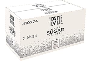 Tate & Lyle - White Sugar Sachets - Pure Cane Sugar - Individually Wrapped for Hygiene - Hot Drinks, Meetings & Coffee Shops - Convenient - 1000 x 2.5g