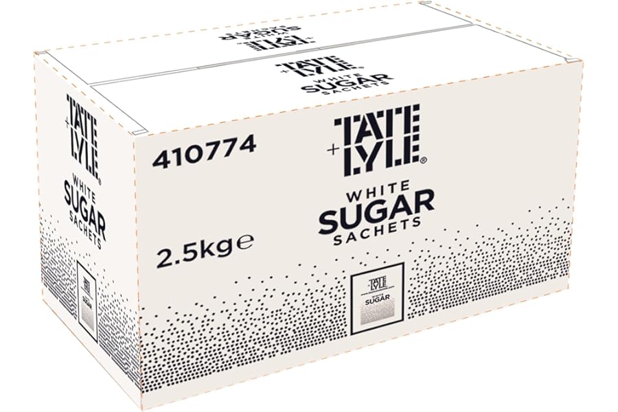 Tate & Lyle - White Sugar Sachets - Pure Cane Sugar - Individually Wrapped for Hygiene - Hot Drinks, Meetings & Coffee Shops - Convenient - 1000 x 2.5g