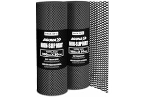 ACUNA Anti Slip Rug Gripper 400 Gsm (Pack of 2) | Multipurpose Rug Underlay Carpet Grippers For Hard Floor, Non Slip Mat For Rugs Carpet, Extra Thick & Strong Rug Gripper (Black, 150 cm x 30 cm)