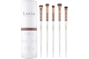 ‎LUVIA COSMETICS Augenpinsel-Set Luvia, Essential Eye Brush Set, 5 Lidschatten Schminkpinsel-Set, Perfektes Verblenden & Auftragen, Veganes Pinselset Perl/Coffee