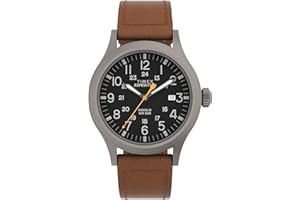 Timex Men's TWC008300 Expedition Scout Leather Slip-Thru ...