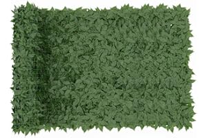 Bricozone Siepe Artificiale Edera Verde In Fibra Di Poliestere E Pvc Resistente Ai Raggi Uv Frangivista Decorativa Da Esterno E Interno Per Balcone Terrazzo Recinzione Giardino (1 x 3 metri)