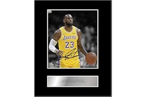 ICONIC PICS Photo dédicacée de LeBron James, Los Angeles Lakers #05 NBA - autographe imprimé, photo montée, à offrir