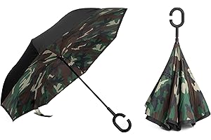 Braty Decorations Seitenverkehrter Stockschirm, Innovativer Regenschirm, Doppelschichtiger Regenschirm, Umgekehrter Regenschirm, Regenschirm mit C-förmigem Griff