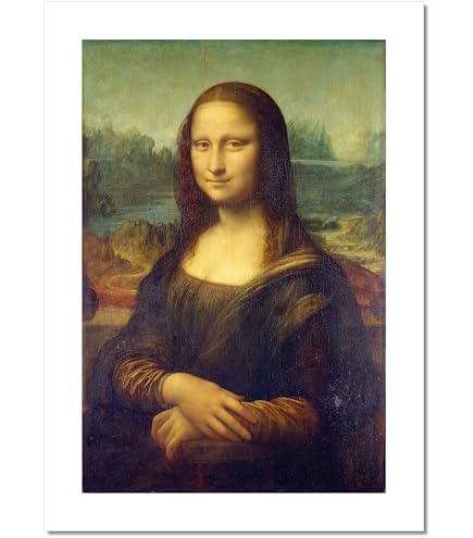 Quadro Mona Lisa con cornice barocca, di Leonardo da Vinci, 45 x 38 cm, ovale, dipinto in stile retrò anticato, per casa, ufficio, ufficio, ufficio, caffetteria (argento