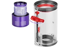 OMYOPY Ricambio per bidone della polvere compatibile con aspirapolvere Dyson Cyclone V10 Absolute V10 Animal V10 Animal Pro V10 Total Clean + SV12 senza fili, parti di ricambio n. 969509-01