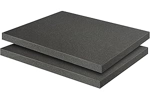 SDLDEER 2 PCS Polyurethane Foam Sheet, 400mm x 300mm x40mm Cuttable Inserts Tool Box Foam Inserts for Tools and Camera Cases, DIY Tool Storage Systems