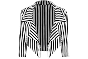 FAIRY BOUTIQUE Blazer court à rayures sur le devant pour femme à manches 3/4