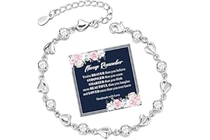 MOROTOLE Sterling Silver Bracelet for Women Elegant Blue Gemstone Charm Bracelet Shiny Silver Love Bracelet with Inspirational Card Adjustable Bracelet for Women Ladies Girls