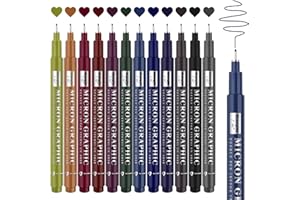 Funnasting Fineliner Stifte, 12 Farben Retro Feinliner Set (0.5mm), Handlettering Stifte Set für für Bullet Journal, Zeichnen, Sketchnoting, Schreiben, Kalligraphie und Notizen Art Supplies