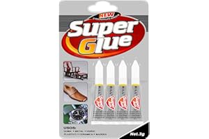 MOGHEM Super Glue Gel Superglue Quick Drying Adhesive Strong All Purpose Clear Glues for Repairs Plastic Metal Ceramic Wood Glass Rubber 4 Pack(4x3g)