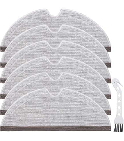 Lot De 6 Lingettes Lavables Pour Robot Aspirateur Roborock Q10 X5 - Haute Absorption - Réutilisables - Nettoyage Sols