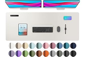 AOTHIA Alfombrilla de escritorio/alfombrilla de ratón, alfombrilla de escritorio de oficina antideslizante, alfombrilla protectora de mesa ultra suave e impermeable(122x43cm Blanco roto)