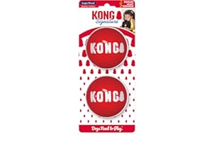KONG Signature Balls - Giocattolo Resistente Da Riporto Per Cani - Confezione Da 2 - Grande