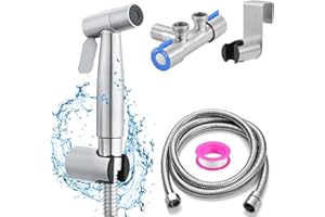 Coffee Life Plus Handbrause Bad Bidet für,hand shower toilet,bidet handbrause,mit G1/2" Ventil Toilette Adapte Waschen Edelstahl Duschkopf Windel Dusche Tierbad Wasserspar Wand waschen