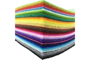 flic-flac 42pcs Felt Fabric Sheet DIY Craft Squares Nonwoven 1mm Thick (20 X 20 cm)