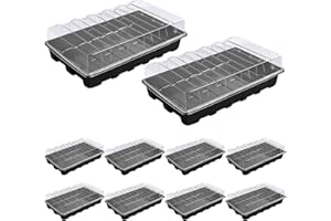 ELITECRAN 10 Pezzi Vassoio di Coltivazione con Coperchi, Vassoio per Piante Serra, Vassoio di Germinazione Piastra di Coltivazione, Vassoio per La Germinazione delle Piante per Serra, 14,5 * 8,8 * 4,1 Zoll