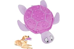 TONYFY Jouet couineur pour chien, tortue de mer, jouet interactif pour chiots à dentition, jouet à mâcher pour petits chiens (violet)