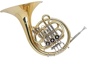 Classic Cantabile WH-701L Children's Bb French Horn (B-Tuning, Ideal for 9-14 Years, Gold Brass Mouthpipe, Bell and Body: Brass, Includes Light Case)