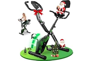 ‎SLUNSE Neu Heimtrainer Fahrrad, SLUNSE Ergometer Heimtrainer Verstellbarer Widerstand, Hometrainer Fahrrad Faltbare Aufbewahrung, Leise & Bequem, LCD-Monitor, 150/160KG Belastbar, Home Trainer