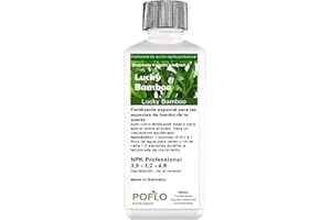 POFLO Lucky Bamboo Fertilizante para bambú de la suerte, línea profesional de abono completo de ALTA TECNOLOGÍA NPK para el bambú Dracaena sanderiana (250ml)