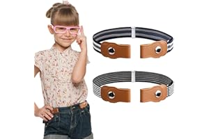 RAPIDBOK Ceinture Réglable pour Enfants 2 Pièces - Elastique sans Boucle pour Garçons et Filles - Extensible pour Jeans, Pantalons et Robes, 36-55CM