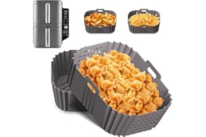 ‎FJNATINH FJNATINH 2 Stück Airfryer Zubehör für Ninja Double Stack XL SL400EU 9.5L,Reusable Ninja Airfryer Accessories(Grau)