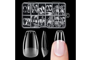 Venares 120 sztuk sztucznych paznokci, 120 sztuk, miękkie żelowe tipsy do paznokci żelowych, 12 rozmiarów, tipsy do przedłużania paznokci żelowych