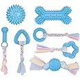 tao pipe 7PCS Puppy Teething Toys Dog Chew Toys Set with Ball and Cotton Ropes Interactive Pet Toys for Small Puppies and Medium Dogs