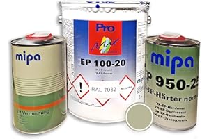 ARBCOME Mipa 2K EP 100-20 Grundierung Epoxidharz RAL7032 + Härter + Verdünnung…