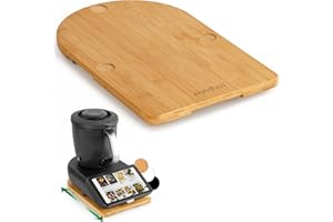 ANBOXIT Gleitbrett TM7 für Thermomix, Brett für Thermomix mit Rollen, Leicht Gleitendes Bambus Rollbrett/Slider - Bambus