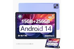 DOOGEE T10 PRO Tablet, Android 14 Tablet, Tablet 10 Pollici, 15GB RAM + 256GB ROM/TF 1TB, Tablet con sim, Octa Core Tablet, 8580mAh, Dual 4G LTE, 5G WiFi, 13MP + 8MP, Widevine L1/GPS/OTG/Type-C, Lila