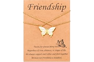 CheersLife Collar De Amistad De Mejores Amigos Para 2 Niñas, Collares De Mariposa a Juego De Larga Distancia Bff Regalos De Joyería Para Mujeres Amigos Regalo De Cumpleaños