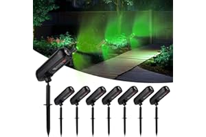 CORESLUX 8 Packs Spot Solaire Exterieur, Vert Lampe Solaire Exterieur Puissant Etanche IP65 Eclairage Exterieur Solaire Lumière Solaire Extérieure pour Arrarbres, Jardin, Chemins, Pelouses